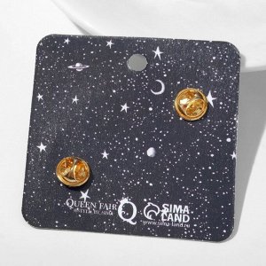Набор значков (2 шт.) "Космонавты" супер-герои, цветной в золоте