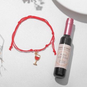 Набор 2 предмета: браслет, тинт для губ "Вино" бокальчик, цвет красный в золоте