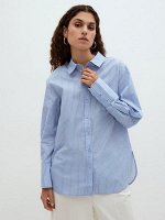 Блузка женская голубой графика мелкая