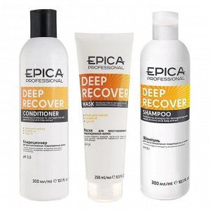 Эпика Набор для волос Глубокое восстановление (шампунь, кондиционер, маска) Epica Professional Deep Recover, 2*300 мл + 250 мл