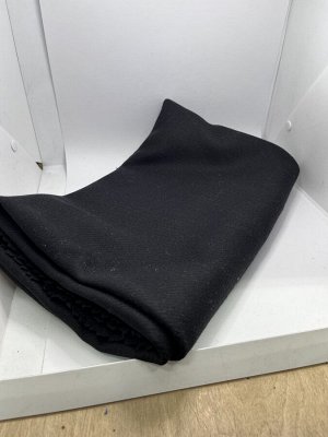 Ткань драп черный в рубчик шерсть 90%, ширина 150, длина 100