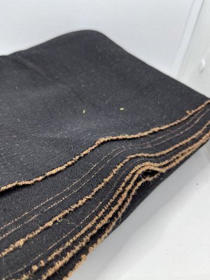 Ткань трикотажная джерси черный с коричневым, шерсть 90%, ширина 150, длина 150