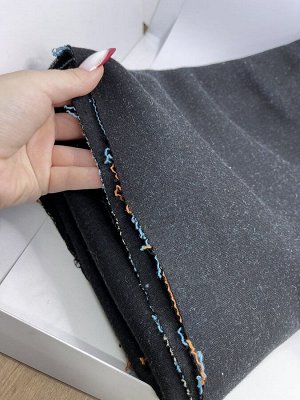 Ткань трикотажная джерси черная с голубым шерсть 90%,ширина 150, длина 156