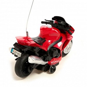 Мотоцикл радиоуправляемый «Рейсер», работает от батареек, световые и звуковые эффекты красный