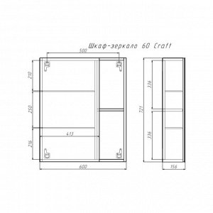 Шкаф-зеркало 60 левый/правый