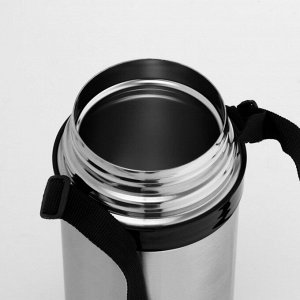 Термос для еды, 1 л, 24x10 см, с широким горлом, нержавеющая сталь, серебристый