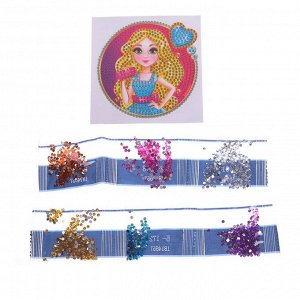 Алмазная мозаика наклейка для детей «Модница»