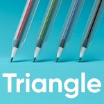 Ручка шариковая &quot;TRIANGLE&quot; узел игольчатый 0.7 мм, бесстержневая, трехгранный корпус, чернила синие премиум на масляной основе, МИКС