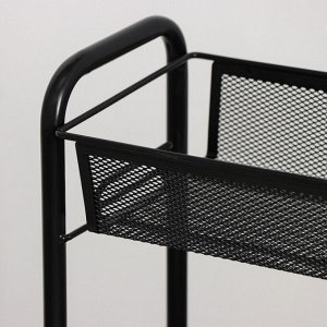 Этажерка на колёсиках «Ладья 1К», 3 яруса, 44x17x75,5 см, чёрная