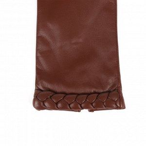 Перчатки жен. 100% нат. кожа (ягненок), с косичкой, подкладка: шерсть, FABRETTI GSF7-3