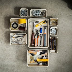 IKEA NOJIG, Органайзер, пластик/бежевый, 20x25x10 см