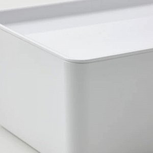 KUGGIS, коробка с крышкой, белая, 13x18x8 см