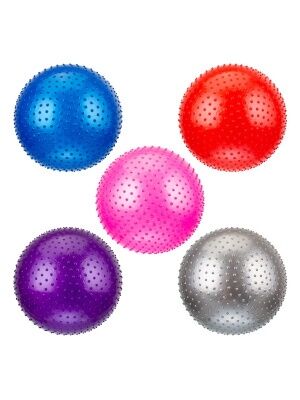 Мяч гимнастический 55 см., цвета микс (синий, фиолетовый, красный, серебристый, розовый)