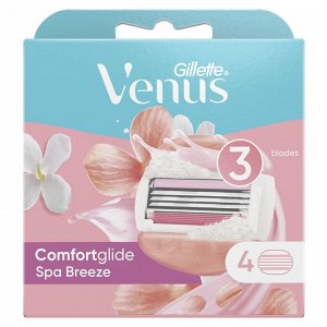 Gillette Venus Comfortglide Spa Breeze с ароматом белого чая, сменные кассеты, 4шт