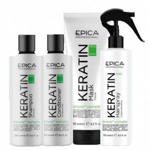 Набор для женщин Epica для поврежденных волос с Кератином Шампунь + кондиционер + маска Professional Keratin Pro 250мл Эпика х 3