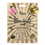 СПЕЦЦЕНА!!! -61%/Vilenta 7 DAYS ILLUMINATE ME Мерцающая тканевая маска для лица с золотым шиммером MISS CRAZY, 25 г