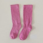 Детские однотонные носки, удлиненные, цвет малиновый