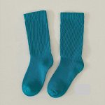 Детские однотонные носки, удлиненные, цвет бирюзовый