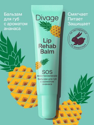Диваж Восстанавливающий Бальзам для губ Divage Lip Rehab Balm SOS-восстановление с ароматом ананаса