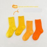 Набор детских носков (4 пары), однотонные, оттенки желтого