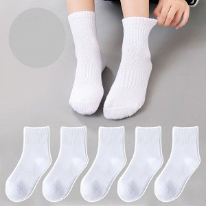 Набор детских носков (5 пар), цвет белый