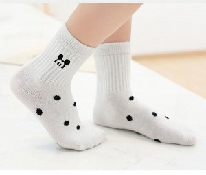 Набор детских носков (5 пар), вышивка "микки", цвет черный/белый