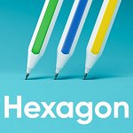 Ручка шариковая &quot;HEXAGON&quot; узел игольчатый 0.7 мм, бесстержневая, чернила синие премиум на масляной основе, МИКС