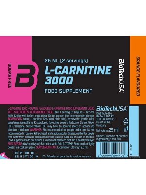L-карнитин BioTechUSA 3000 мг - амп. 25 мл