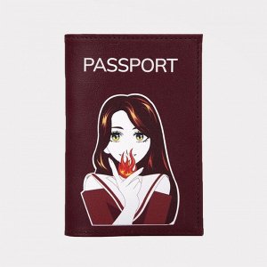 Обложка для паспорта, цвет бордовый 9201110