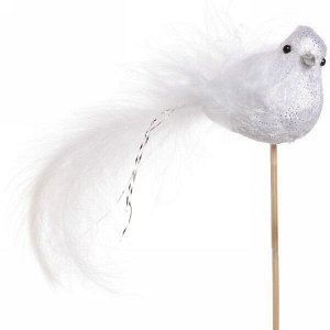 Украшение новогоднее на палочке "Изящная птица" 13 см