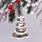 Ёлочная игрушка &quot;Сказочная ёлка&quot; 7*7*11,5 см, шампань