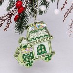 Ёлочная игрушка &quot;Пряничная машина&quot; 9,5*2*10,5 см, зеленый
