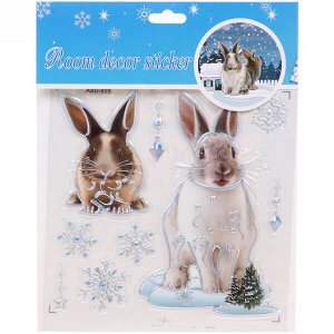 Набор наклеек "Лесной кролик" 23*18 см, в ассортименте