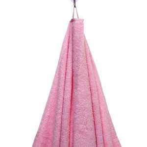 Полотенце махровое 100*150см "SILVER" цвет розовый 02000 плотность 400гр/м2 с петелькой-подвесом