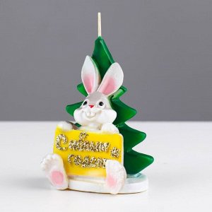 Свеча фигурная «Кролик с открыткой», 9х6 см, 45 г
