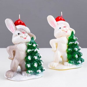 Свеча фигурная «Кролик новогодний», 12х7,5 см, 92 г