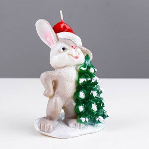Свеча фигурная «Кролик новогодний», 12х7,5 см, 92 г