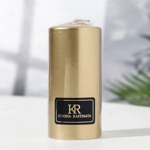 Свеча - цилиндр парафиновая, лакированная, золотой металлик, 5,6?12 см