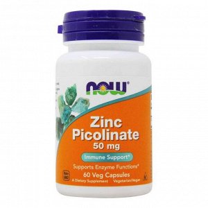 Цинк NOW Zinc Picolinate 50мг - 60 капс.