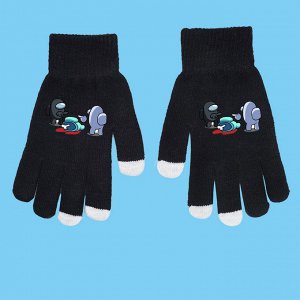 Унисекс перчатки, принт "Аmong us", цвет чёрный