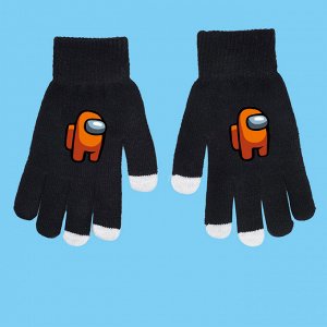 Унисекс перчатки, принт "Аmong us", цвет чёрный