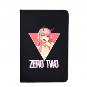 Блокнот, принт "Zero Two", цвет черный
