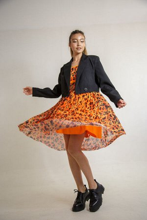 Платье универсальное/ Платье на бретельках/ Платье для всех типов фигуры (P01 Оранжевый)