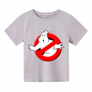 Детская футболка, принт "Охотники за привидениями", цвет серый