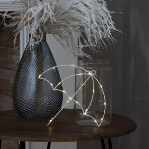 Luazon Lighting Светодиодная фигура «Зонт» 25 x 23 см, металл, батарейки ААх2 (не в комплекте), свечение тёплое белое