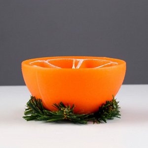 Свеча декоративная "Новогодний апельсин половинка",10х10х6,2 см 5043489