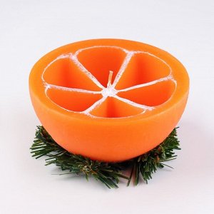 Свеча декоративная "Новогодний апельсин половинка",10х10х6,2 см 5043489