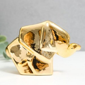 Сувенир керамика "Слоник" золото 6,5х9х3 см