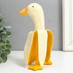 Сувенир полистоун "Утка - банан" жёлтый 8х15 см