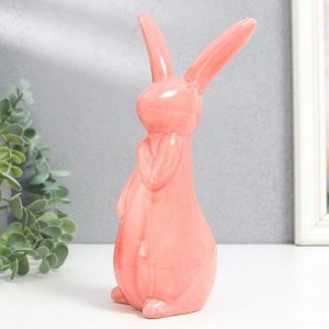 Сувенир керамика "Зайчишка" персиковый 22х10,5х7,5 см